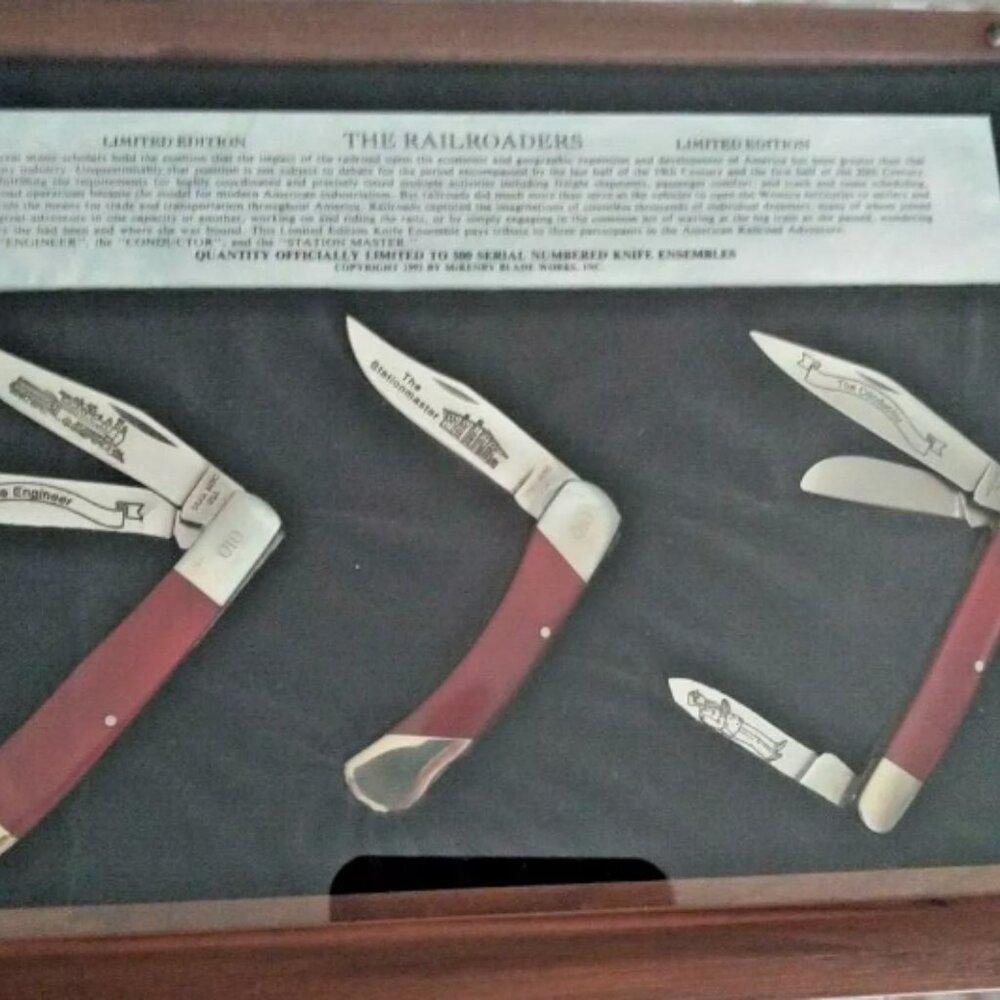 The Railroaders Locomotive Collector Knives set of 3 - Vintage - Collectible